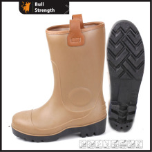 PVC Brown Color Safety Rain Boot with Steel Toe (SN5123)